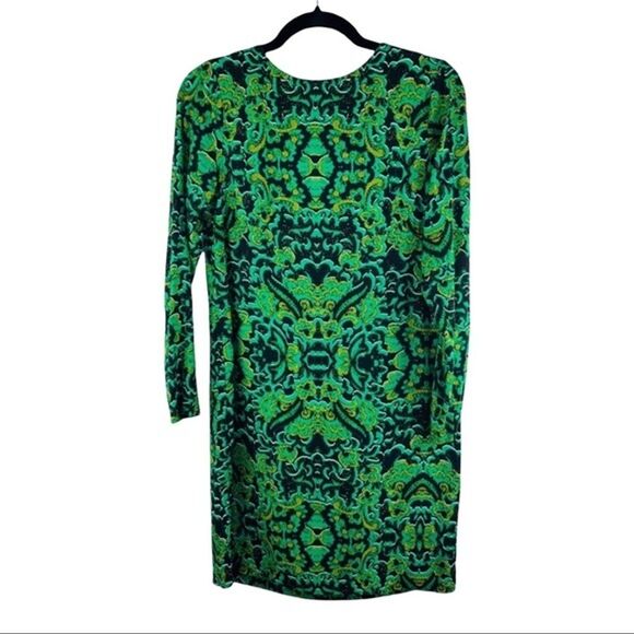 H&M Women’s Green Dress Size 4 Long Sleeve Open Back Casual Lightweight Mini - Picture 5 of 11